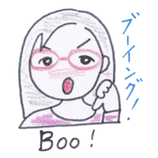 Bilingual glasses-wearing girl Mona-chan sticker #4268418