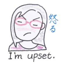 Bilingual glasses-wearing girl Mona-chan sticker #4268419