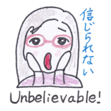 Bilingual glasses-wearing girl Mona-chan sticker #4268420