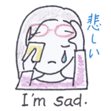 Bilingual glasses-wearing girl Mona-chan sticker #4268421