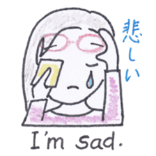 Bilingual glasses-wearing girl Mona-chan sticker #4268421