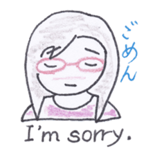 Bilingual glasses-wearing girl Mona-chan sticker #4268423