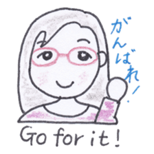 Bilingual glasses-wearing girl Mona-chan sticker #4268425