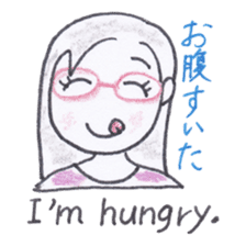 Bilingual glasses-wearing girl Mona-chan sticker #4268427