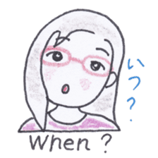 Bilingual glasses-wearing girl Mona-chan sticker #4268431