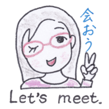 Bilingual glasses-wearing girl Mona-chan sticker #4268432