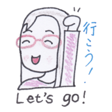 Bilingual glasses-wearing girl Mona-chan sticker #4268433