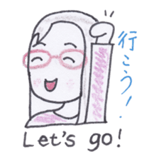 Bilingual glasses-wearing girl Mona-chan sticker #4268433