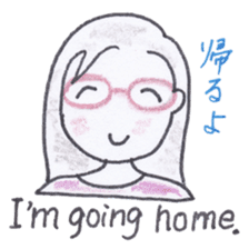 Bilingual glasses-wearing girl Mona-chan sticker #4268435