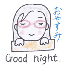 Bilingual glasses-wearing girl Mona-chan sticker #4268436