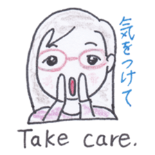 Bilingual glasses-wearing girl Mona-chan sticker #4268437