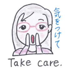 Bilingual glasses-wearing girl Mona-chan sticker #4268437