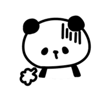 Fluffy panda sticker #4268590
