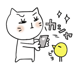 Cat and bird 3 sticker #4270650