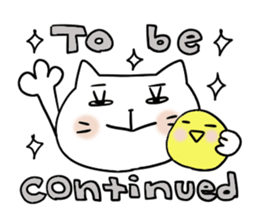 Cat and bird 3 sticker #4270679