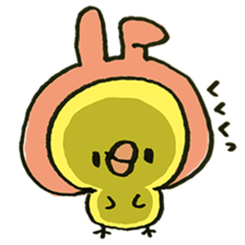 Chick wearing a rabbit hat sticker #4271883