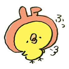 Chick wearing a rabbit hat sticker #4271887