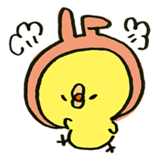 Chick wearing a rabbit hat sticker #4271901