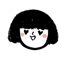 Bobbed hair girl's sticker sticker #4276923
