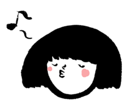 Bobbed hair girl's sticker sticker #4276924