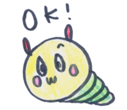 Rabbit and caterpillars sticker #4279388