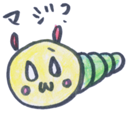 Rabbit and caterpillars sticker #4279389