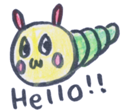 Rabbit and caterpillars sticker #4279394