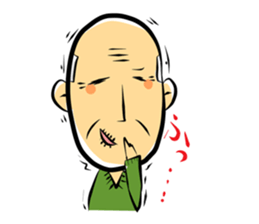 little, fret old man sticker #4281279