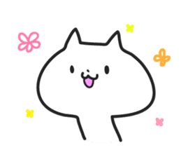 Strange  white cat sticker #4286561