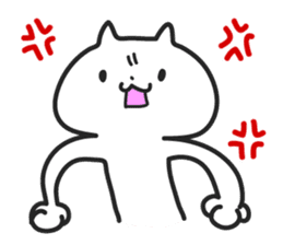 Strange  white cat sticker #4286563