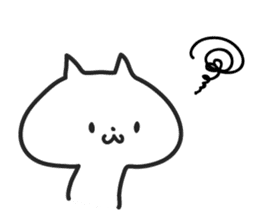 Strange  white cat sticker #4286564