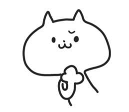 Strange  white cat sticker #4286567