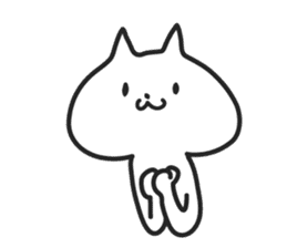 Strange  white cat sticker #4286569