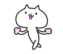 Strange  white cat sticker #4286573