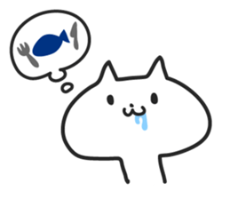 Strange  white cat sticker #4286574