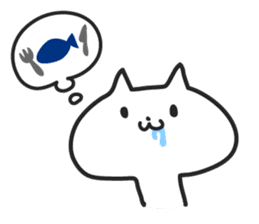 Strange  white cat sticker #4286574
