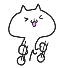 Strange  white cat sticker #4286577