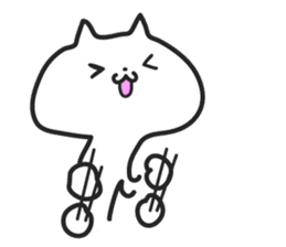 Strange  white cat sticker #4286577