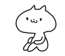 Strange  white cat sticker #4286578