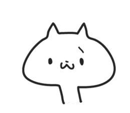 Strange  white cat sticker #4286592