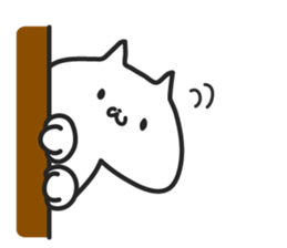 Strange  white cat sticker #4286595