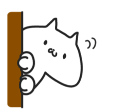 Strange  white cat sticker #4286595