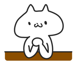 Strange  white cat sticker #4286596