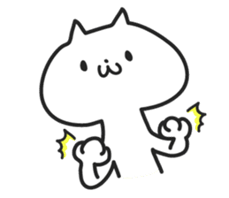 Strange  white cat sticker #4286598