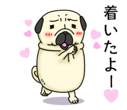 Cheerful pug dog Arrived? arrived! sticker #4287201