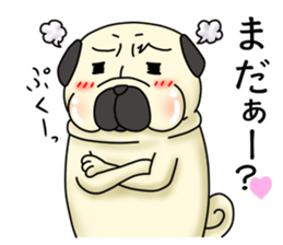 Cheerful pug dog Arrived? arrived! sticker #4287213