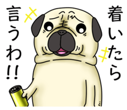 Cheerful pug dog Arrived? arrived! sticker #4287226