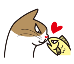 Cat & Fish sticker #4292378