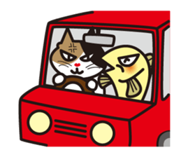 Cat & Fish sticker #4292379