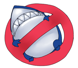 Griffon & Shark walk sticker sticker #4293124